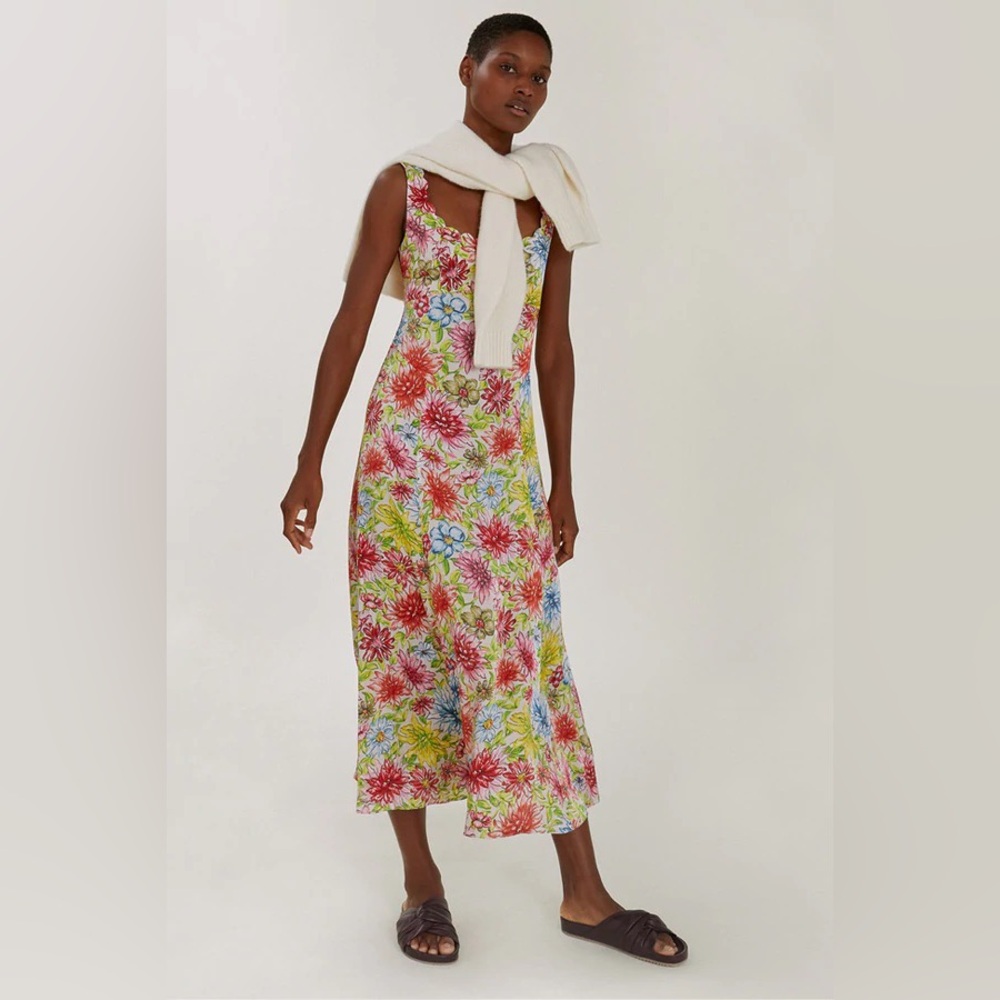 Alexa Chung Floral Midi Dress UK (8) US (Small)